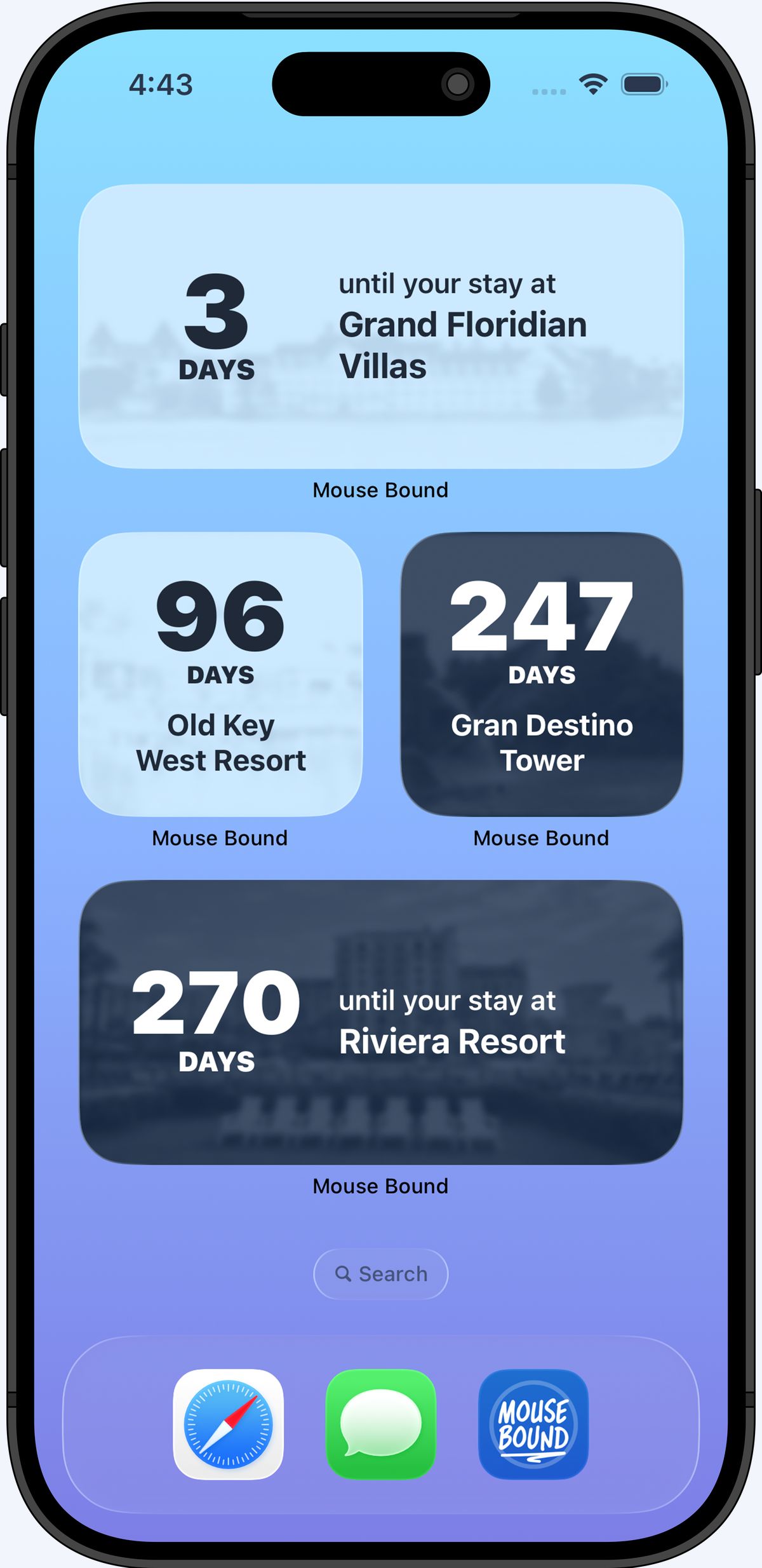 Mouse Bound Home Screen widgets